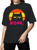 Retro Cat Nope Sunset Design Women's T-shirt