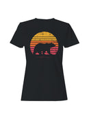 Vintage Sunset Bear Silhouette Women's T-shirt