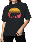 Vintage Sunset Bear Silhouette Women's T-shirt