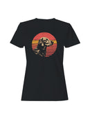 Retro Dog Sunset Illustration Women's T-shirt