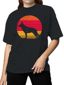 German Shepherd Retro Sunset Women's T-shirt