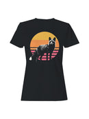 Retro Sunset Fox Art Women's T-shirt