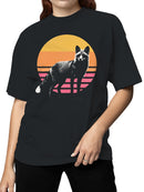 Retro Sunset Fox Art Women's T-shirt