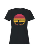 Vintage Sunset Fishing Art Women's T-shirt