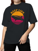 Sunset Whale Shark Reef Life Women's T-shirt