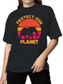 Protect Our Planet Elephant Sunset Women's T-shirt