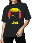 Retro Grumpy Cat Love Sunset Women's T-shirt