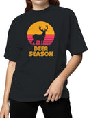 Vintage Deer Season Sunset Art Women's T-shirt