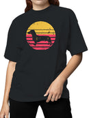 Retro Dachshund Silhouette Art Women's T-shirt