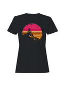 Mountain Biking Retro Sunset Women's T-shirt
