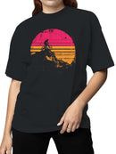 Mountain Biking Retro Sunset Women's T-shirt