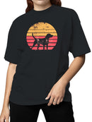Retro Sunset Dog Silhouette Women's T-shirt