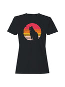 Vintage Sunset Cat Silhouette Women's T-shirt