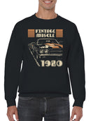 Retro Cool Cat with Sunglasses Men's Sweatshirt