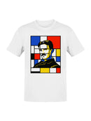 Mondrian-Inspired Tesla Portrait Men's T-shirt