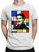 Mondrian-Inspired Tesla Portrait Men's T-shirt