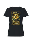 Nikola Tesla Art Deco Portrait Women's T-shirt