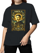 Nikola Tesla Art Deco Portrait Women's T-shirt