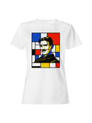 Mondrian-Inspired Tesla Portrait Women's T-shirt