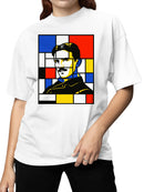 Mondrian-Inspired Tesla Portrait Women's T-shirt