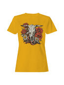 Western Skull with Floral Snake Women's T-shirt