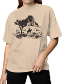 Lone Cowboy in Desert Landscape Women's T-shirt