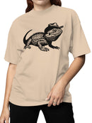 Cowboy Lizard Art Illustration Women's T-shirt