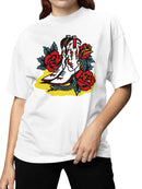 Western Boots with Roses Art Women's T-shirt