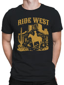 Ride West Cowboy Adventure Scene Men's T-shirt