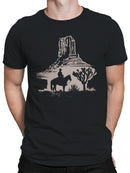 Desert Cowboy Silhouette Scene Men's T-shirt