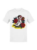 Western Boots with Roses Art Men's T-shirt