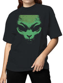 Alien Face Grunge Art Graphic Women's T-shirt
