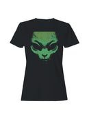 Alien Face Grunge Art Graphic Women's T-shirt