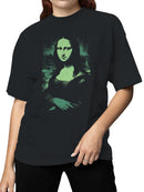 Neon Green Mona Lisa Print Women's T-shirt