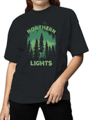 Northern Lights Forest Silhouette Women's T-shirt