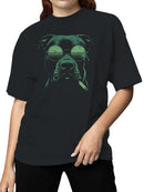Cool Dog with Sunglasses & Smoke Women's T-shirt