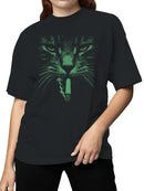 Smoking Cat Graphic Design Women's T-shirt