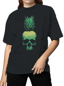 Pineapple Skull Art Fusion Women's T-shirt