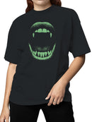 Neon Vampire Fang Design Women's T-shirt