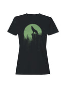 Moonlit Howling Wolf Silhouette Women's T-shirt
