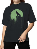 Moonlit Howling Wolf Silhouette Women's T-shirt