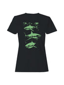 Fierce Green Shark Trio Women's T-shirt