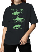 Fierce Green Shark Trio Women's T-shirt