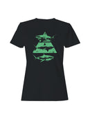 Retro Triangular Shark Graphic Women's T-shirt