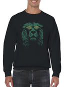 Lion Reflection Sunglasses Art Men's Sweatshirt