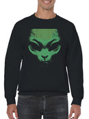 Alien Face Grunge Art Graphic Men's Sweatshirt