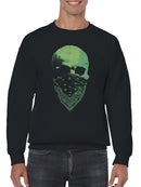Bandana Skull in Green Men's Sweatshirt