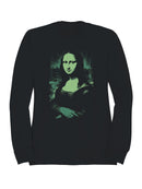 Neon Green Mona Lisa Print Men's Sweatshirt
