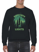 Northern Lights Forest Silhouette Men's Sweatshirt
