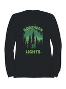 Northern Lights Forest Silhouette Men's Sweatshirt